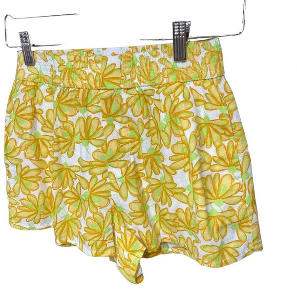 Zara‎ Cream Yellow Retro Floral Pull On Board Shorts Yellow Size XS - Picture 4 of 9